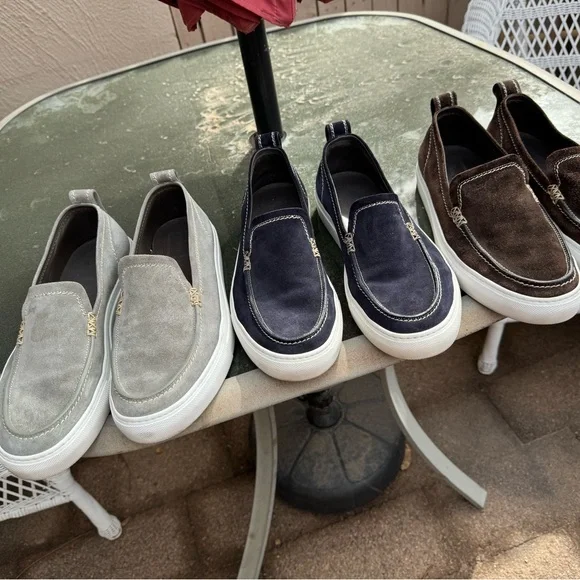 Brioni Suede Slip-On Sneakers, Navy